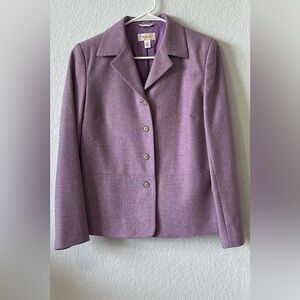 Talbots Petites 6P Made in Italy Lavender Wool Blend Blazer Jacket